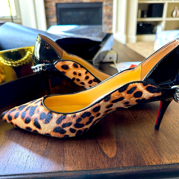 Christian Louboutin Leopard Fur and Patent Leather Heels - Picture 1 of 9